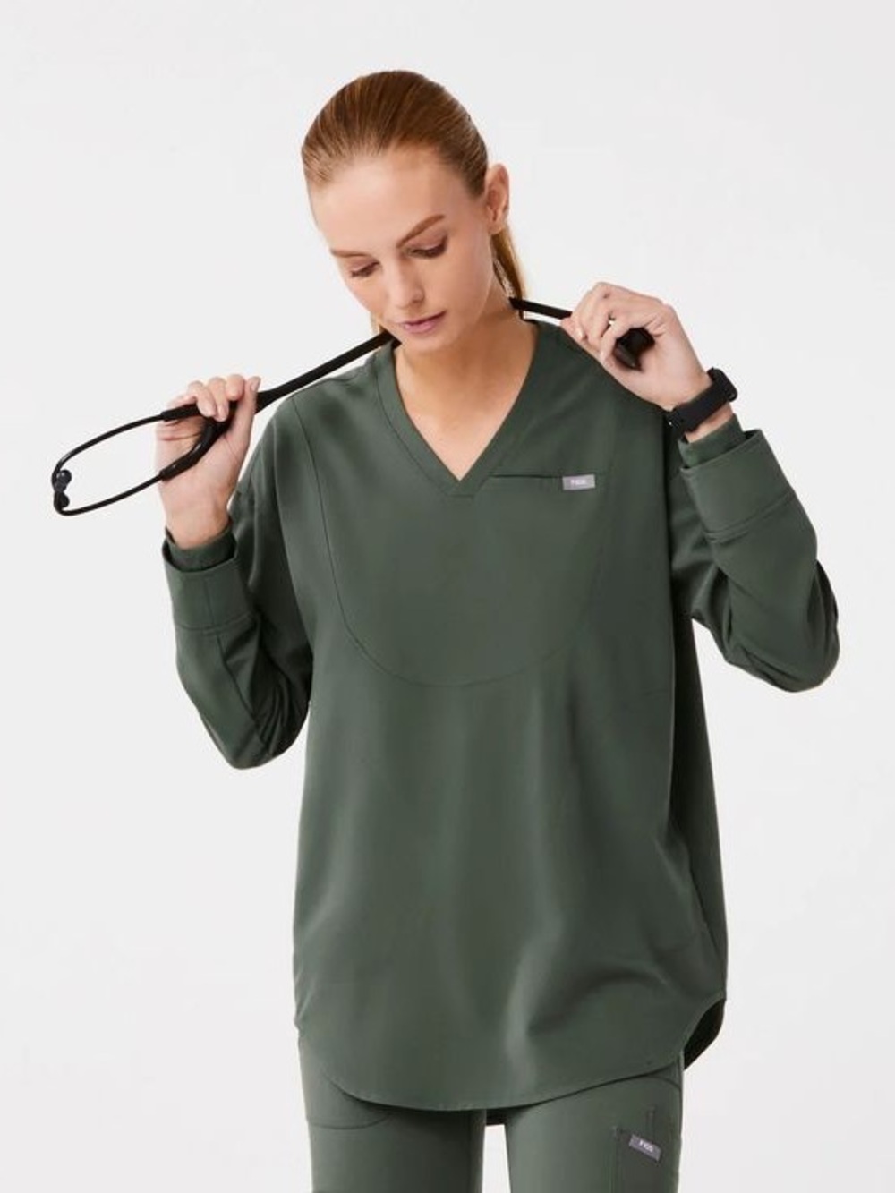Figs - Long Sleeve V-Neck Halle Tunic Top